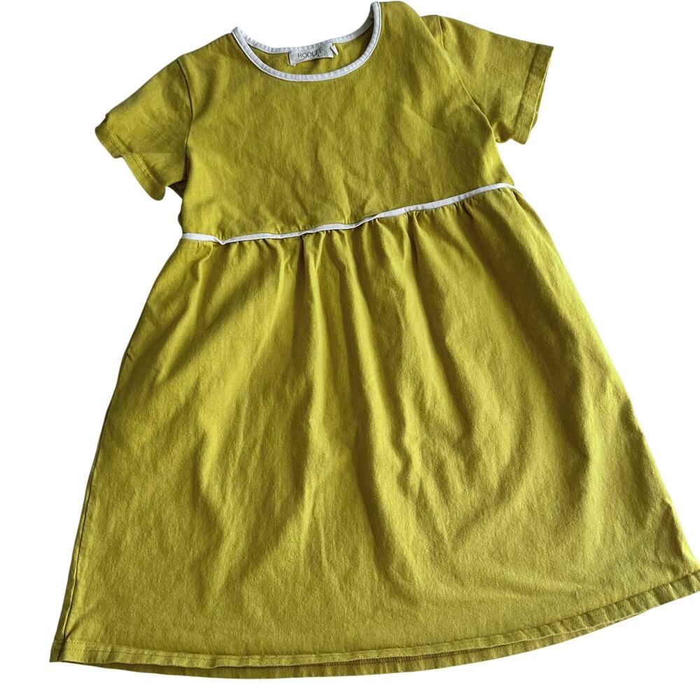 Roolee Kids Yellow Cotton Dress with Pockets Size 9-10